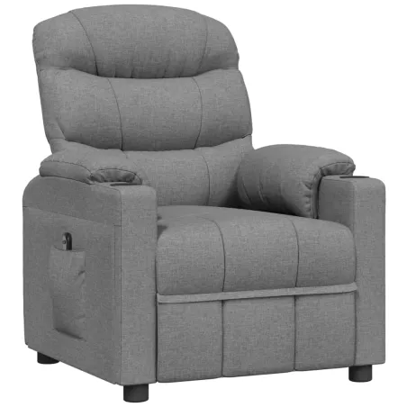 Fauteuil inclinable électrique Gris clair Tissu