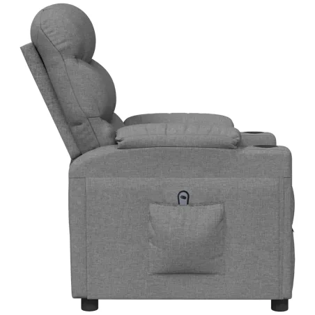 Fauteuil inclinable électrique Gris clair Tissu