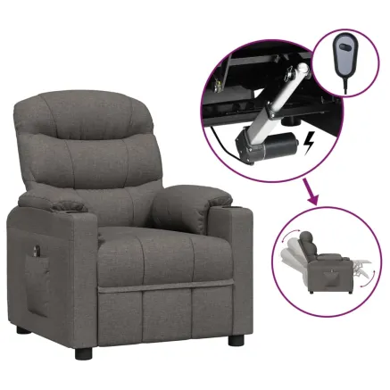 Fauteuil inclinable électrique Gris foncé Tissu 2