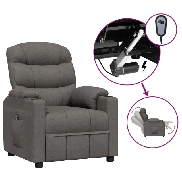 Fauteuil inclinable électrique Gris foncé Tissu