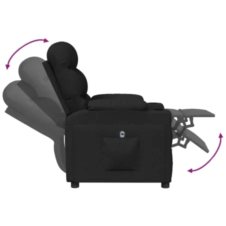 Fauteuil inclinable électrique Noir Tissu