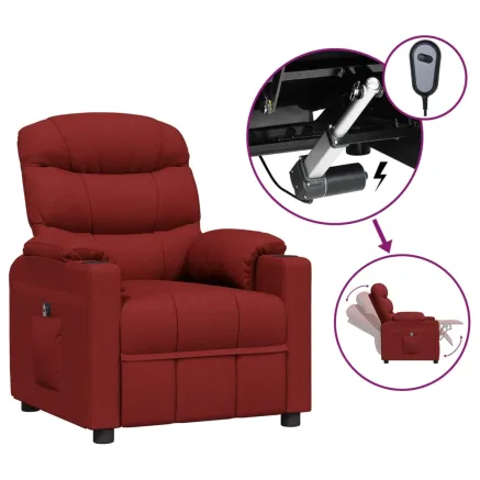 Fauteuil inclinable électrique Rouge bordeaux Tissu 2