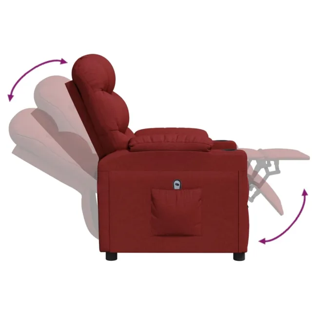 Fauteuil inclinable électrique Rouge bordeaux Tissu