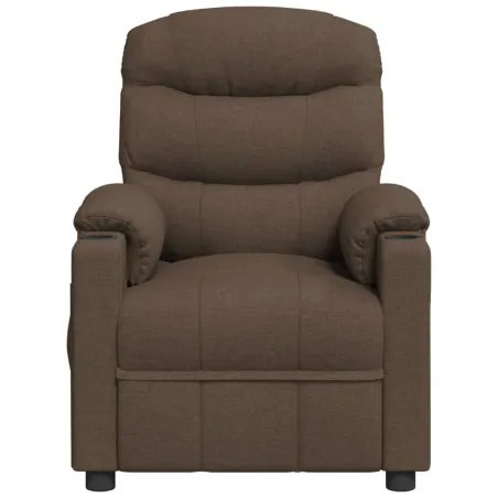 Fauteuil inclinable électrique Marron Tissu