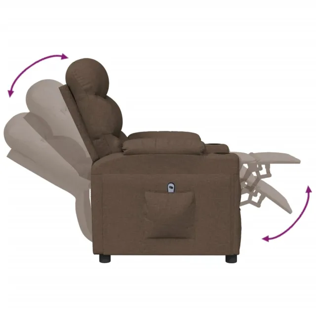 Fauteuil inclinable électrique Marron Tissu