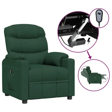 Fauteuil inclinable électrique Vert foncé Tissu 2