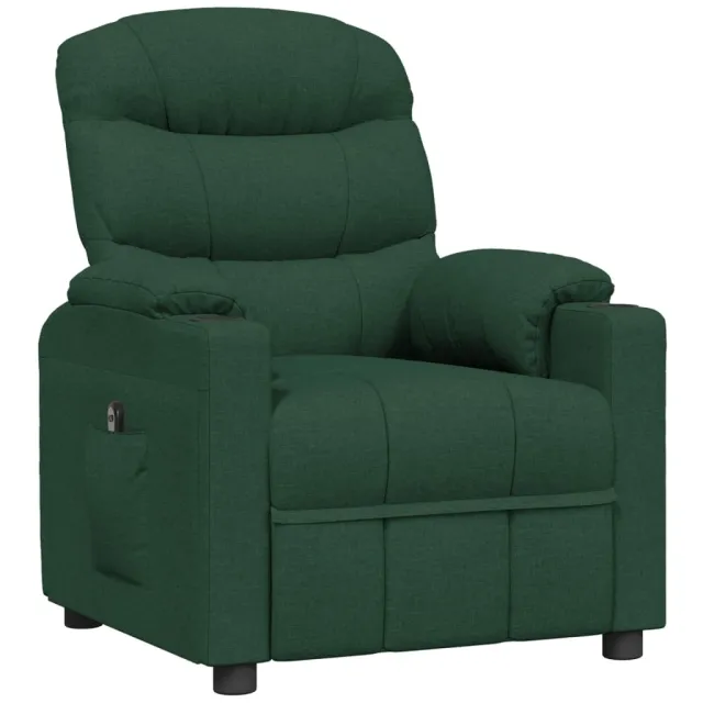Fauteuil inclinable électrique Vert foncé Tissu