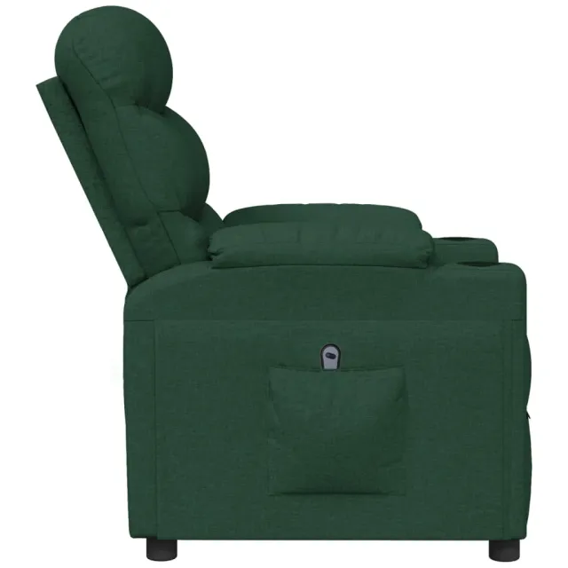 Fauteuil inclinable électrique Vert foncé Tissu