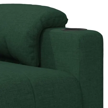 Fauteuil inclinable électrique Vert foncé Tissu