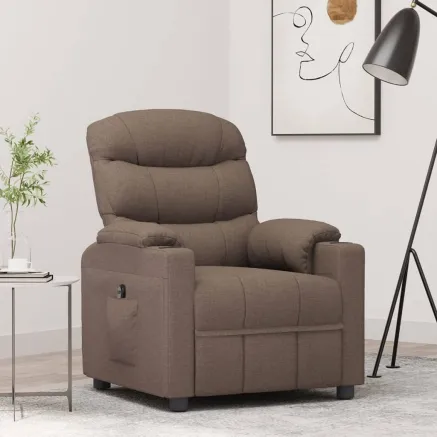 Fauteuil inclinable électrique Taupe Tissu