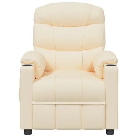 Fauteuil inclinable électrique Crème Tissu
