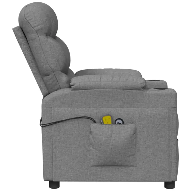 Fauteuil électrique de massage Gris clair Tissu
