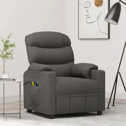 Fauteuil électrique de massage Gris foncé Tissu