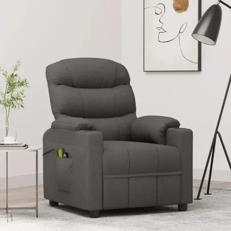 Fauteuil électrique de massage Gris foncé Tissu