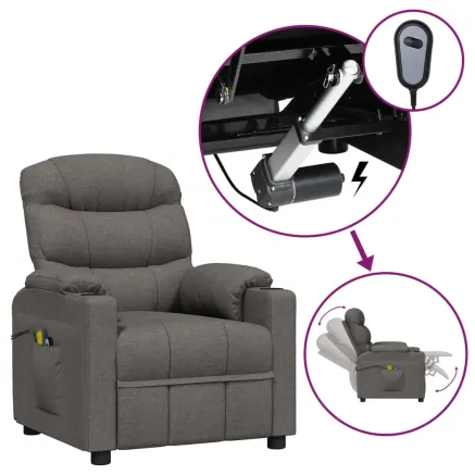 Fauteuil électrique de massage Gris foncé Tissu 2