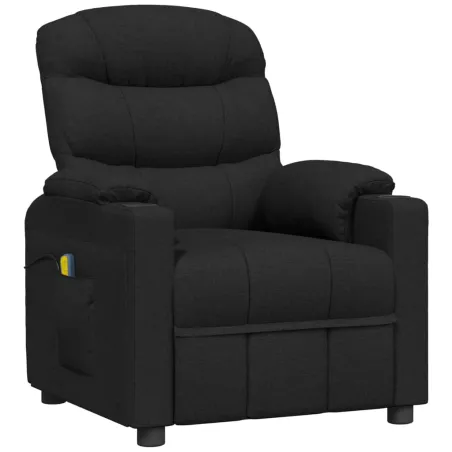 Fauteuil électrique de massage Noir Tissu
