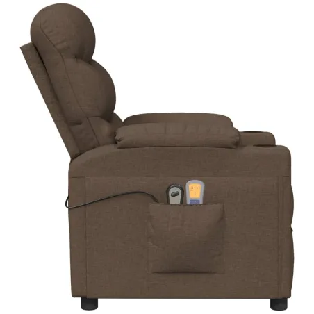 Fauteuil électrique de massage Marron Tissu