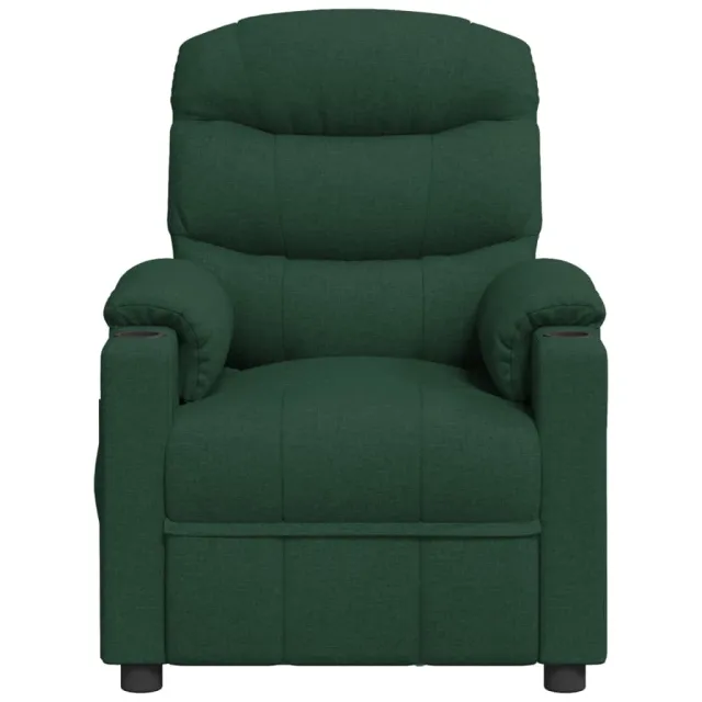 Fauteuil électrique de massage Vert foncé Tissu