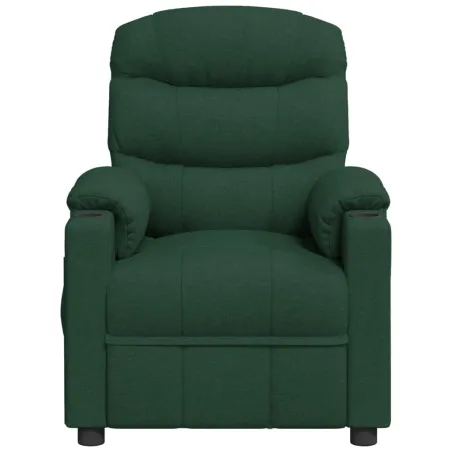 Fauteuil électrique de massage Vert foncé Tissu