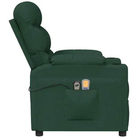 Fauteuil électrique de massage Vert foncé Tissu