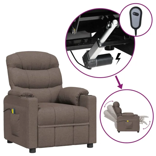 Fauteuil électrique de massage Taupe Tissu