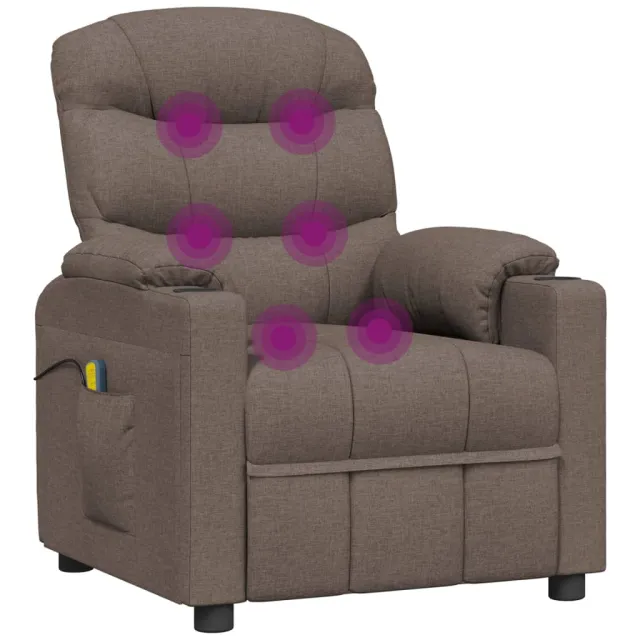 Fauteuil électrique de massage Taupe Tissu