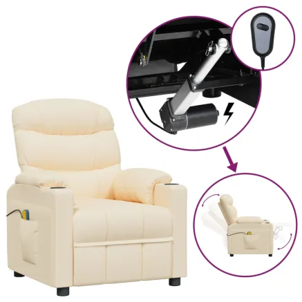 Fauteuil électrique de massage Crème Tissu