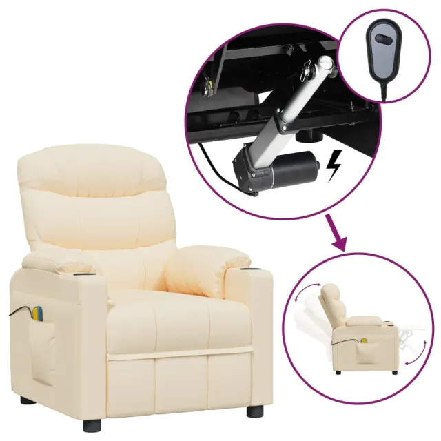 Fauteuil électrique de massage Crème Tissu