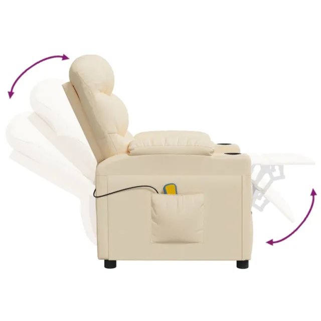 Fauteuil électrique de massage Crème Tissu