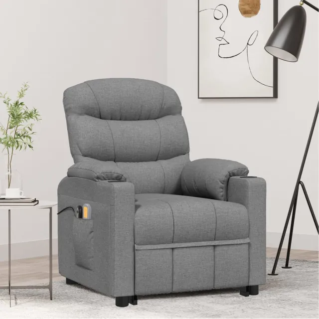 Fauteuil de massage inclinable Gris clair Tissu