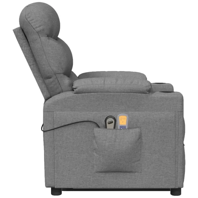 Fauteuil de massage inclinable Gris clair Tissu