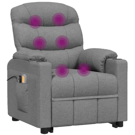 Fauteuil de massage inclinable Gris clair Tissu
