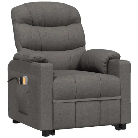 Fauteuil de massage inclinable Gris foncé Tissu