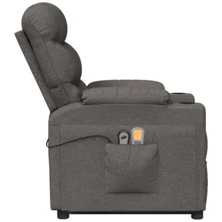Fauteuil de massage inclinable Gris foncé Tissu