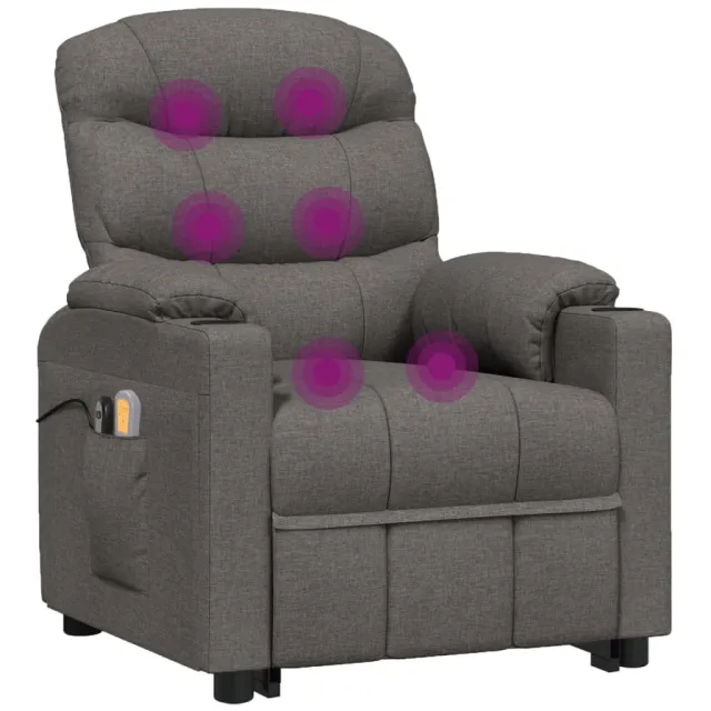 Fauteuil de massage inclinable Gris foncé Tissu