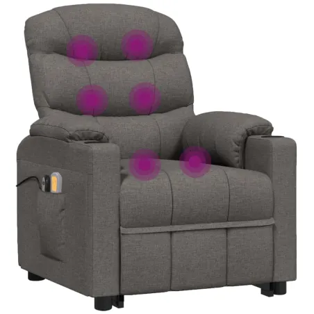 Fauteuil de massage inclinable Gris foncé Tissu