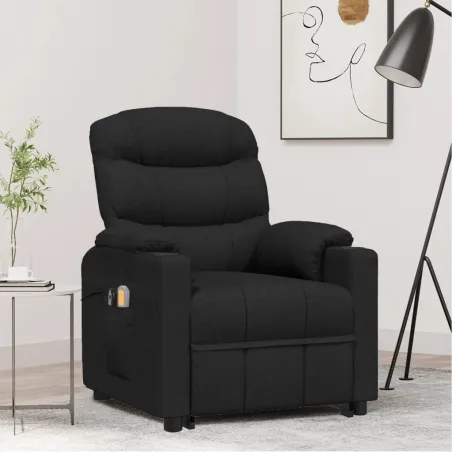 Fauteuil de massage Noir Tissu