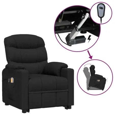 Fauteuil de massage Noir Tissu