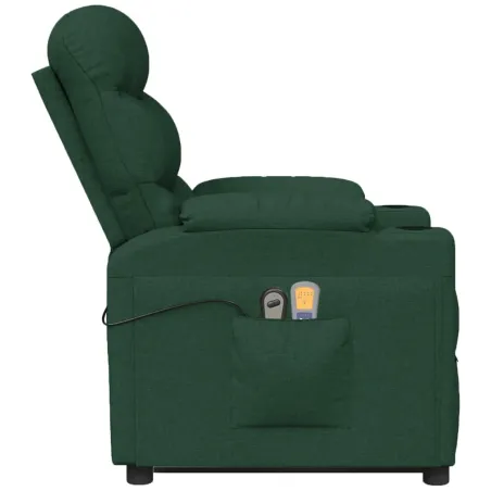 Fauteuil de massage Vert foncé Tissu