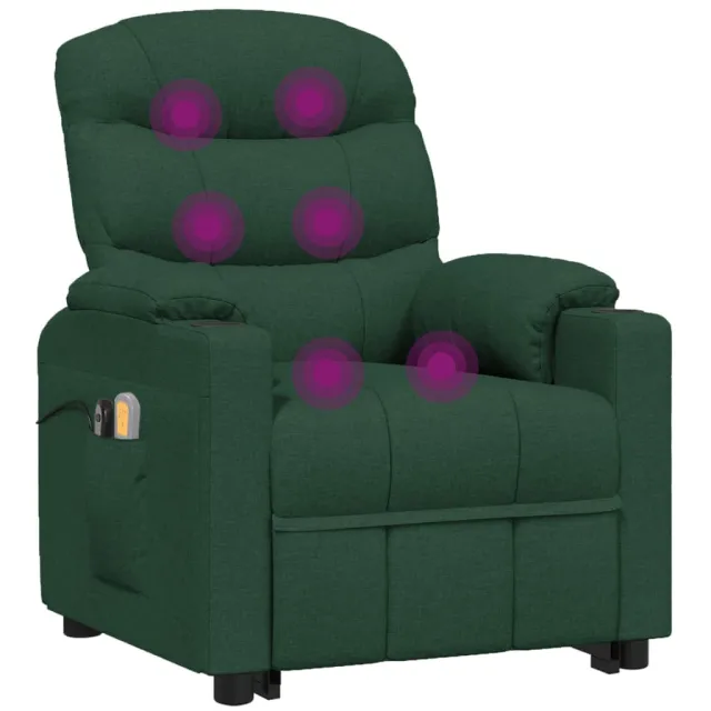 Fauteuil de massage Vert foncé Tissu