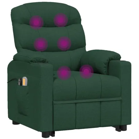 Fauteuil de massage Vert foncé Tissu