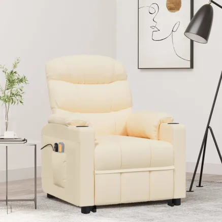 Fauteuil de massage Crème Tissu