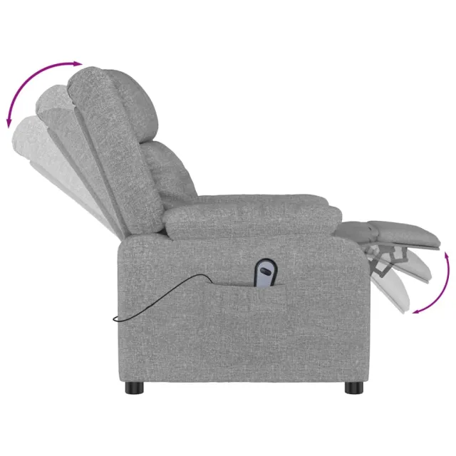 Fauteuil inclinable électrique Gris clair Tissu