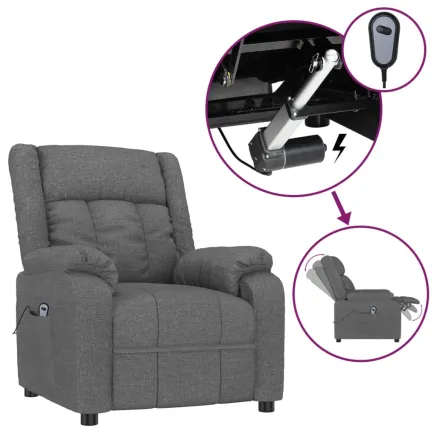 Fauteuil inclinable électrique Gris foncé Tissu 2