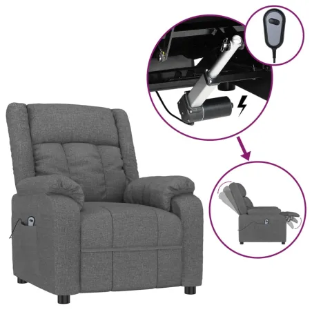 Fauteuil inclinable électrique Gris foncé Tissu