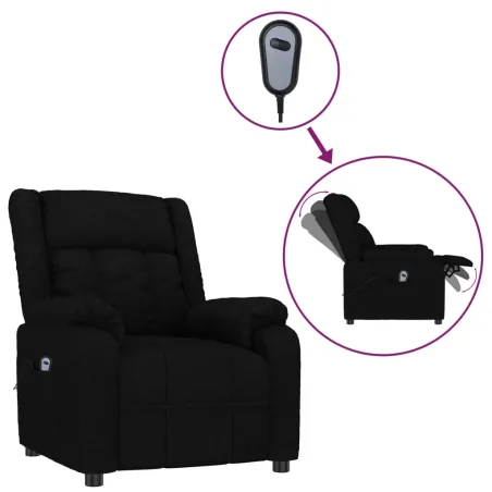 Fauteuil inclinable électrique Noir Tissu