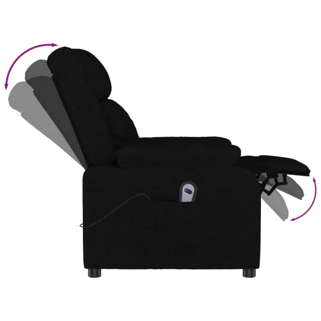 Fauteuil inclinable électrique Noir Tissu
