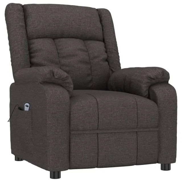 Fauteuil inclinable électrique Marron foncé Tissu