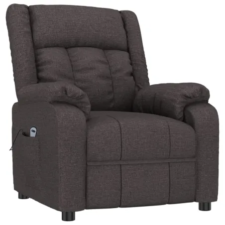 Fauteuil inclinable électrique Marron foncé Tissu