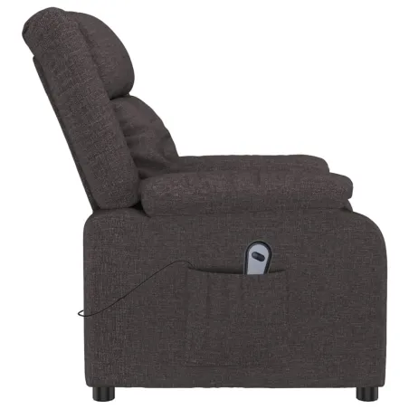 Fauteuil inclinable électrique Marron foncé Tissu